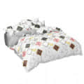 White Printed Comforter Set (Set of 4) (1 Double Bedsheet With 2 Pillow Covers & 1 Comforter) - photo