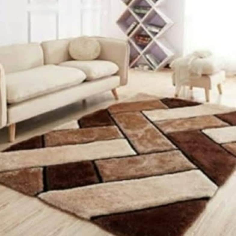 Handwoven Shaggy Carpet For Living Room - bottom_view