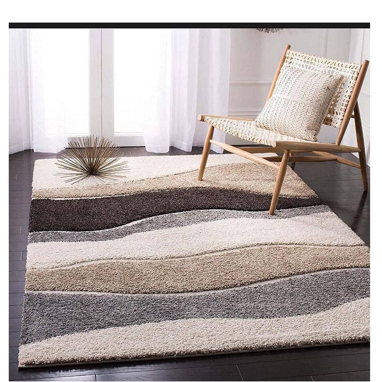 Luxurious Geometric Plush Shaggy Carpet