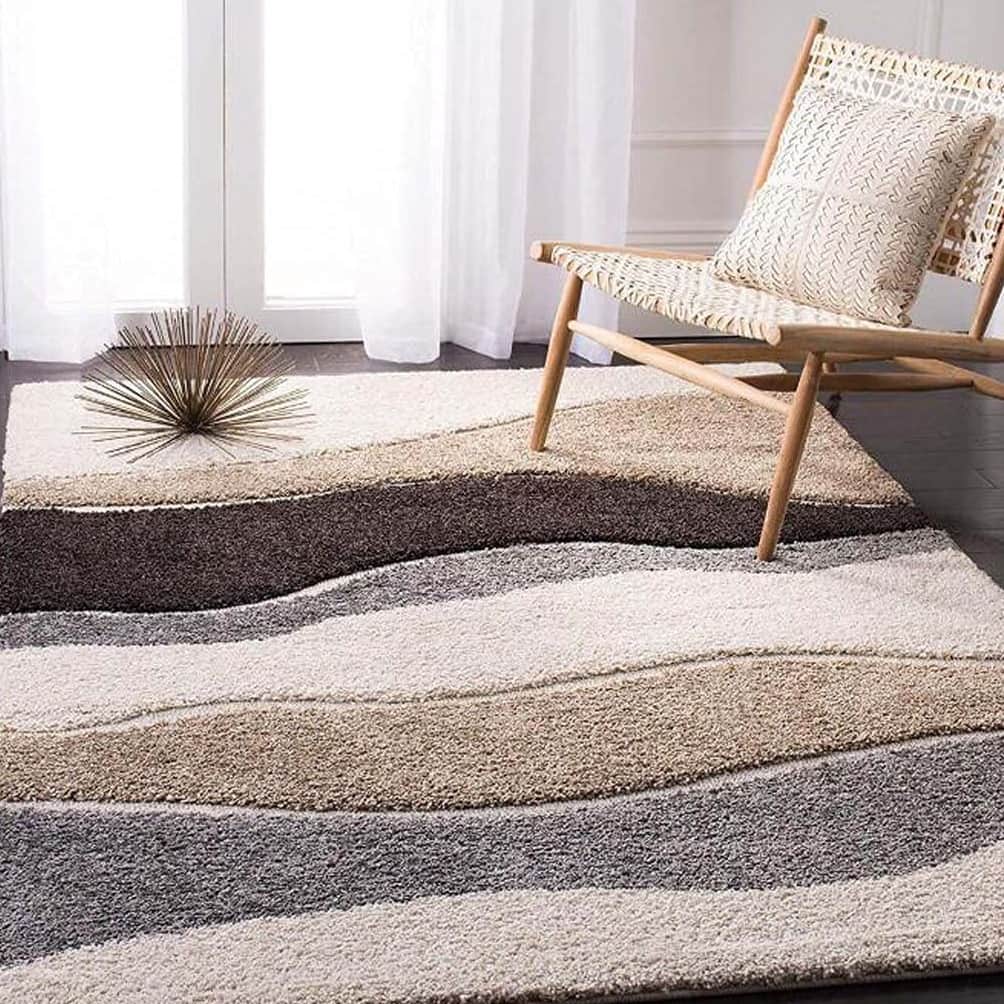 Luxurious Geometric Plush Shaggy Carpet - right_view