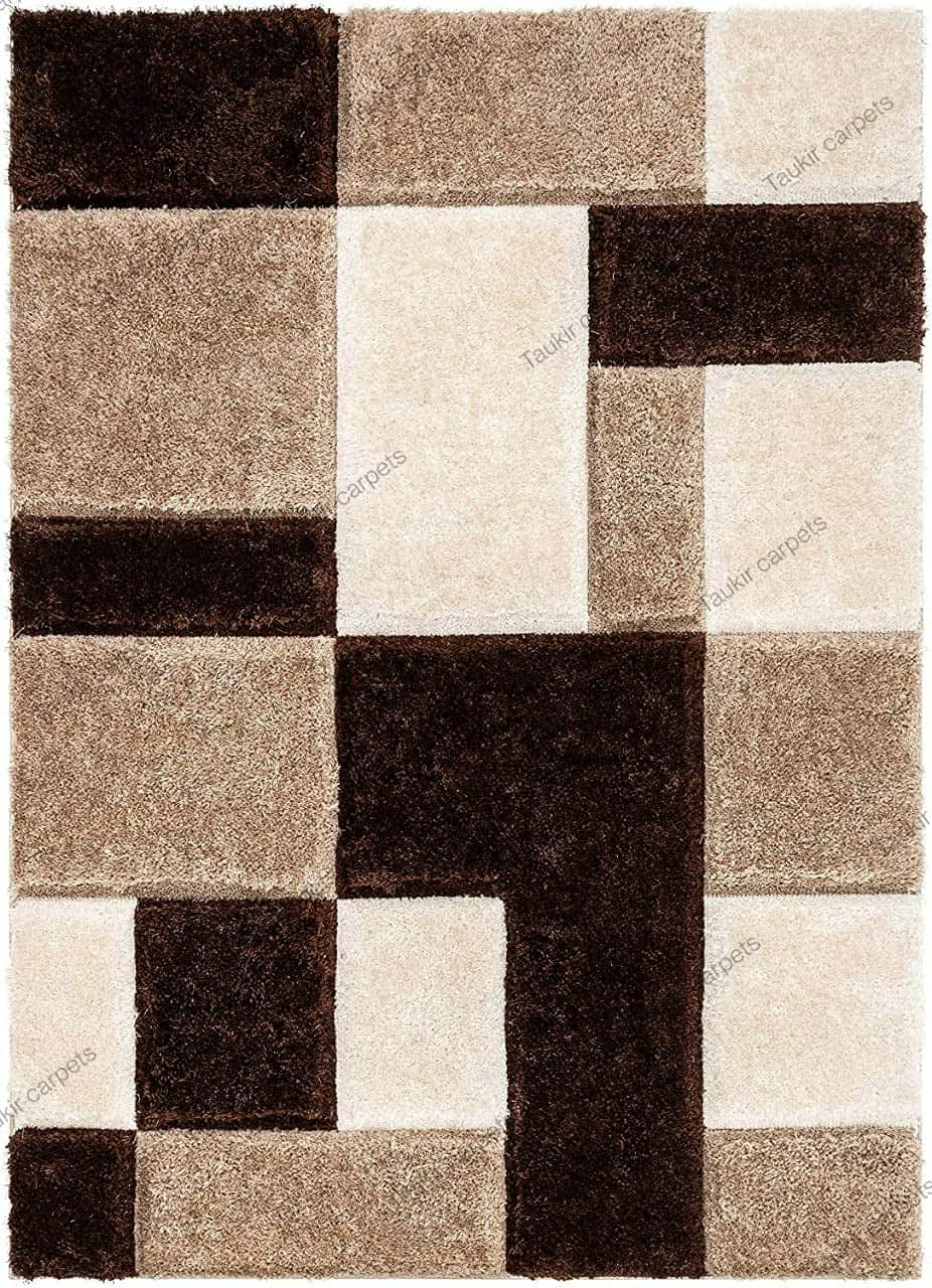 Handwoven Shaggy Carpet For Living Room - front_view