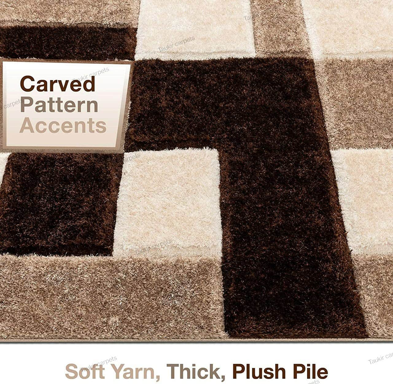 Handwoven Shaggy Carpet For Living Room - top_view