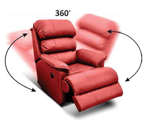 Troy Recliner in Red Color - rear_view