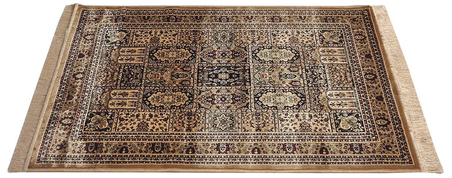 Kashmiri Silk Carpet Persian Design For Living Room - left_view