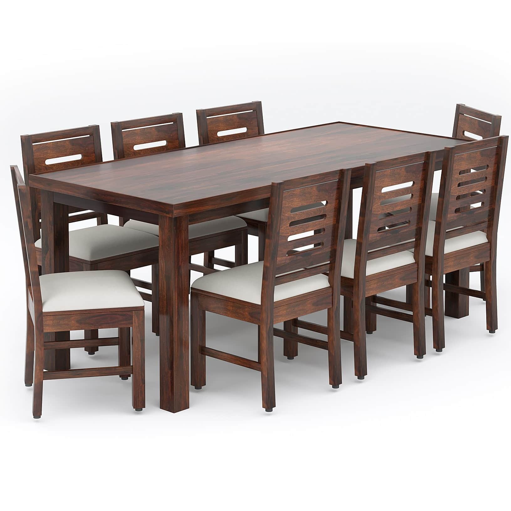 Premium Sheesham Wood Solid Wood 8 Seater Dining Set - front_view