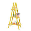 Foldable Ladder & Showpiece Stand Antique Wooden Finish(4 Feet) - left_view