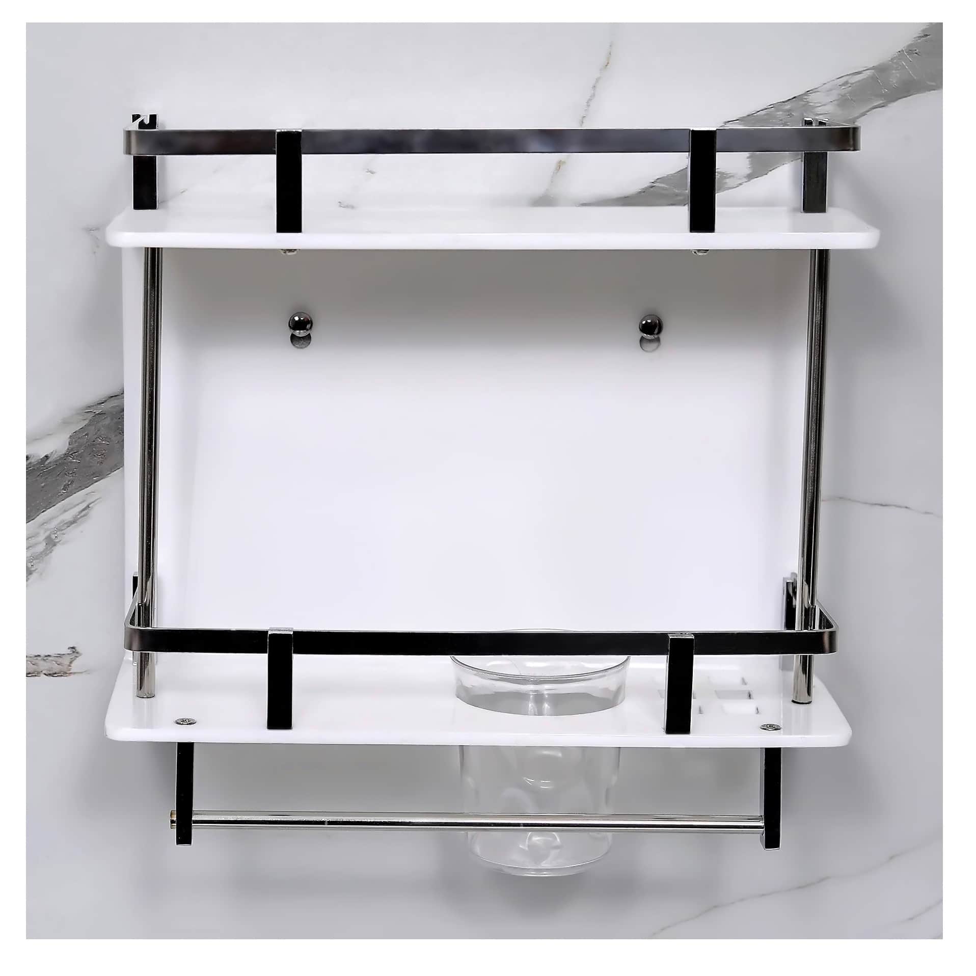 Acrylic Double Shelf Rack 15' - front_view