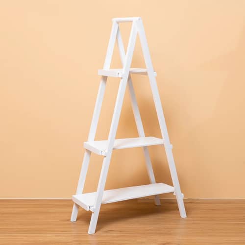 Foldable Ladder & Showpiece Stand Antique Wooden Finish(4 Feet)