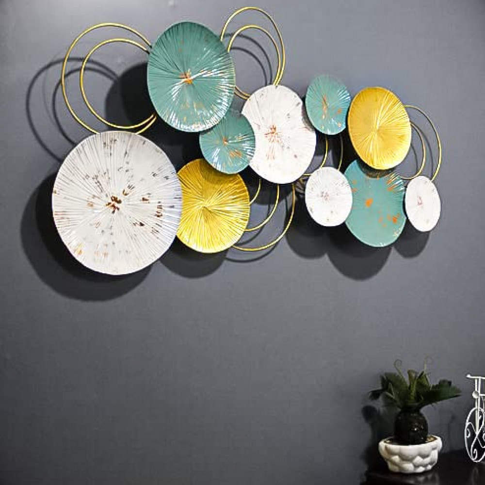 Green Plates Ring Metal Wall Art - photo