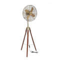 Antique Floor Fan With Brown Wooden Tripod Stand - photo