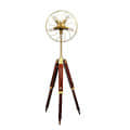 5 Light Antique Tripod Fan Floor Lamp with Bulb Stand - left_view