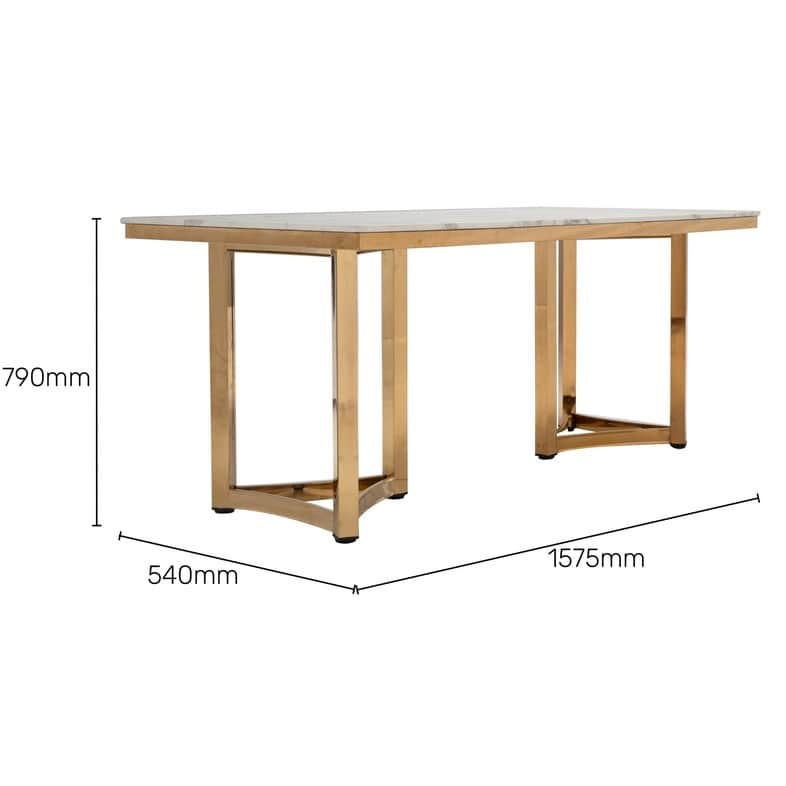 Modern Marble 6 Seater Dining Set - top_view