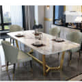 Denver Marble Dining Table With 6 Chairs - rear_view