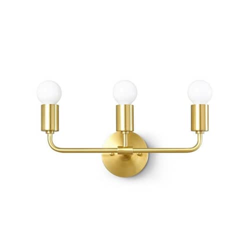 Sconce 3 Light With Golden Brush