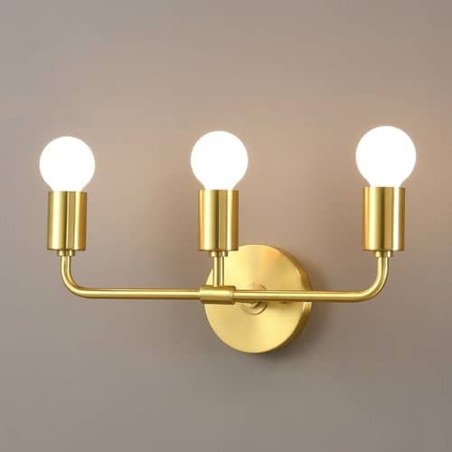 Sconce 3 Light With Golden Brush