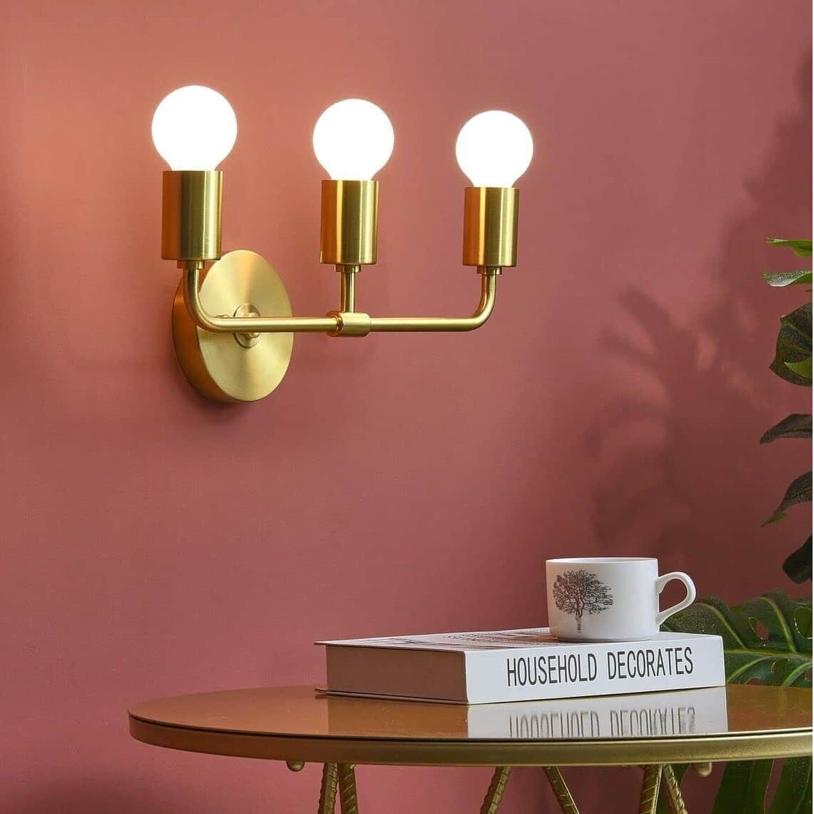 Sconce 3 Light With Golden Brush - left_view