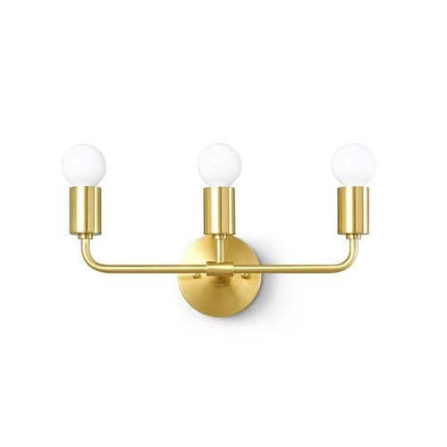 Sconce 3 Light With Golden Brush