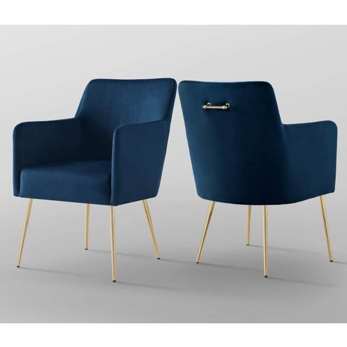 Bluecross Velvet Dining Table Set - front_view