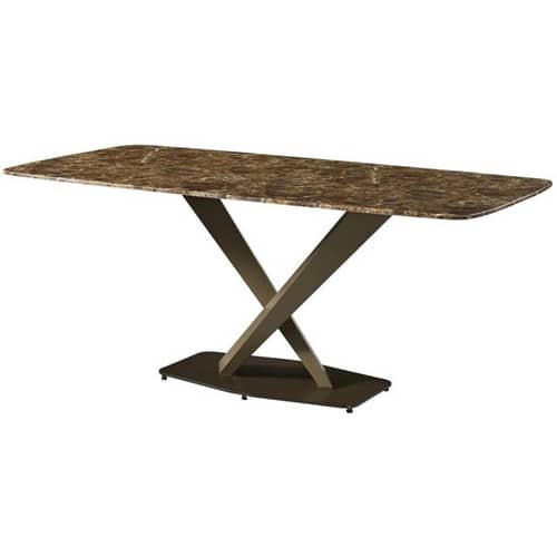 Luxury Golden Marble Dining Table Set With 6 Chairs