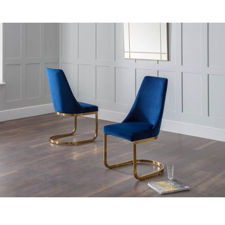 Dave Metal Blue 4 Seater Dining Set - top_view