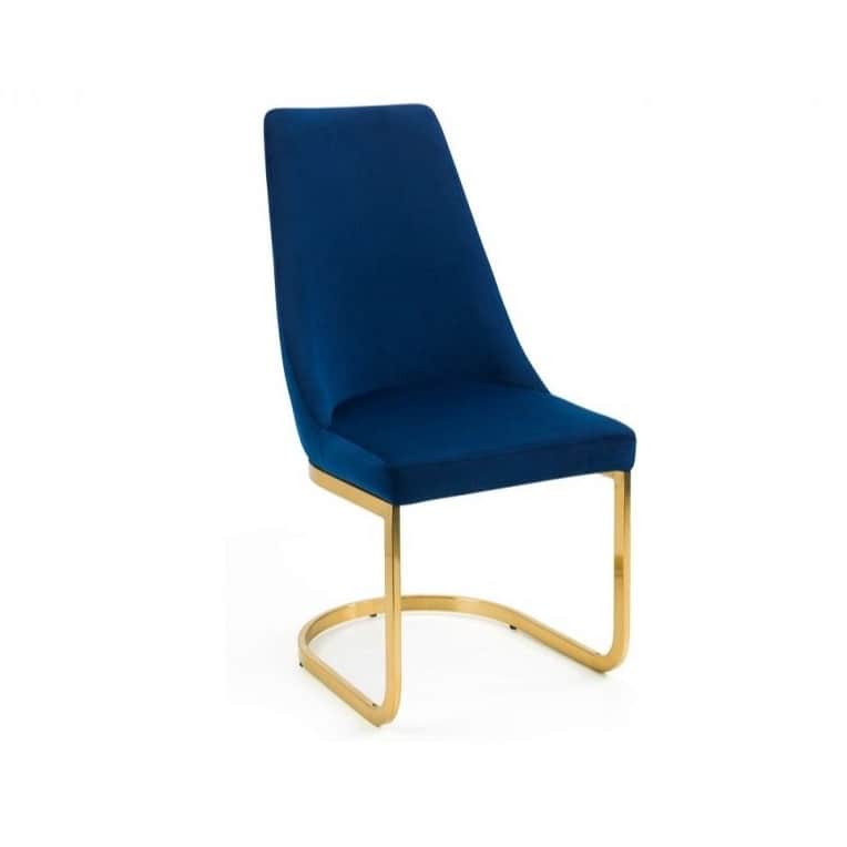 Dave Metal Blue 4 Seater Dining Set - rear_view