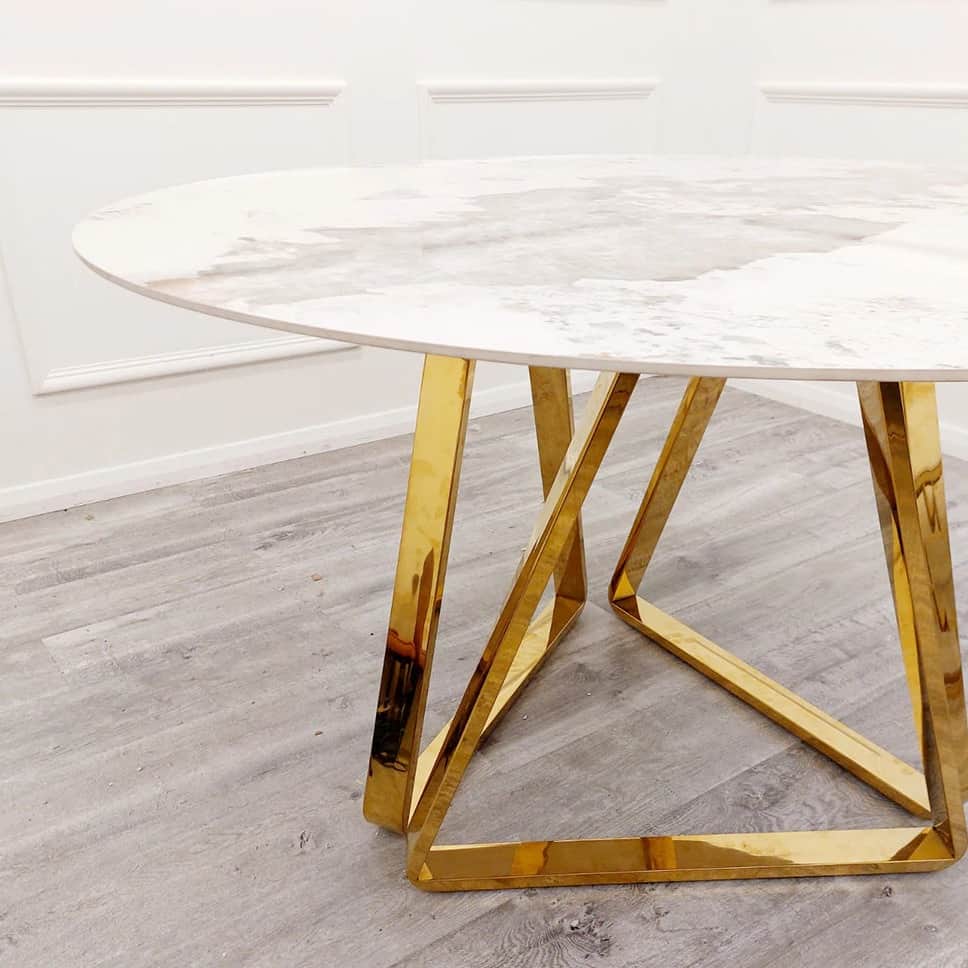 Elise Marble Top Dining Set With 4 Chair - top_view