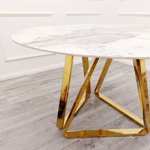 Elise Marble Top Dining Set With 4 Chair