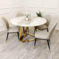 Elise Marble Top Dining Set With 4 Chair - rear_view