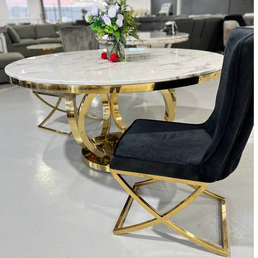 Boston Marble Dining Table & Chairs (2 Seater) - front_view