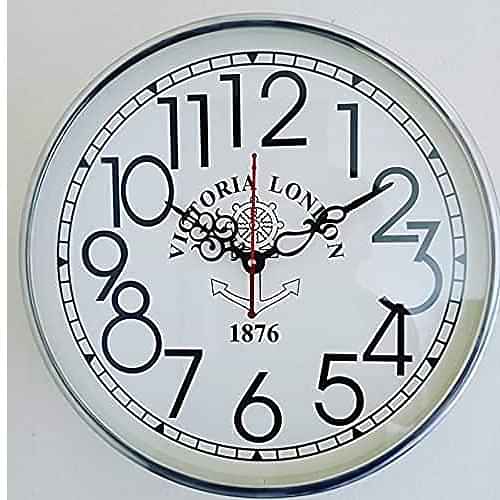 Retro White Wall Clock 12" Inch - photo