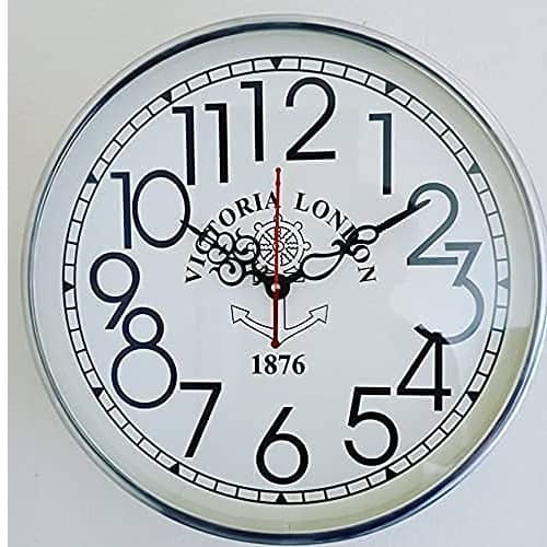 Retro White Wall Clock 12" Inch