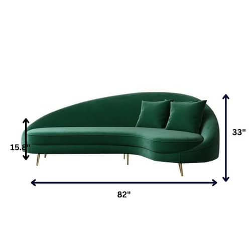 Round Arm Curved Couch in Velvet