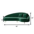 Round Arm Curved Couch in Velvet - front_view