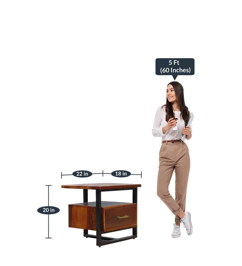 Orenburg Vintage Bed Side Table - rear_view