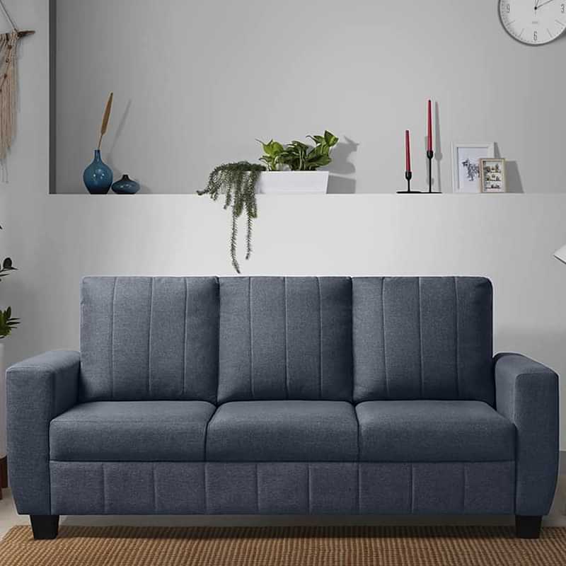Antalya 3 Seater Sofa Set  In Ocean Blue Colour - photo