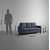 Antalya 3 Seater Sofa Set  In Ocean Blue Colour - top_view