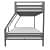 Twin-Over-Full Metal Gray Bunk Bed with Ladder - top_view