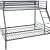 Twin-Over-Full Metal Gray Bunk Bed with Ladder - rear_view
