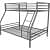 Twin-Over-Full Metal Gray Bunk Bed with Ladder - left_view