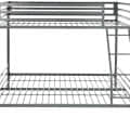 Twin-Over-Full Metal Gray Bunk Bed with Ladder - right_view
