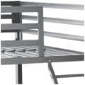 Twin-Over-Full Metal Gray Bunk Bed with Ladder - bottom_view