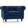Ruwais Winchester Fabric Sofa (Cobalt Blue) - left_view
