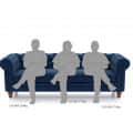 Ruwais Winchester Fabric Sofa (Cobalt Blue) - right_view