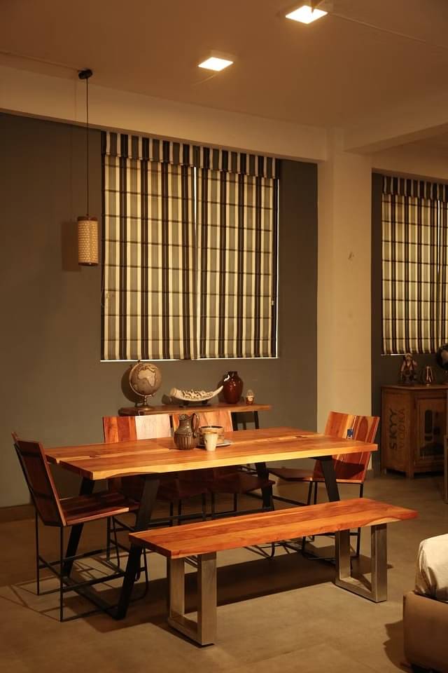 Wooden PU Finish Dining Table with 1 Bench