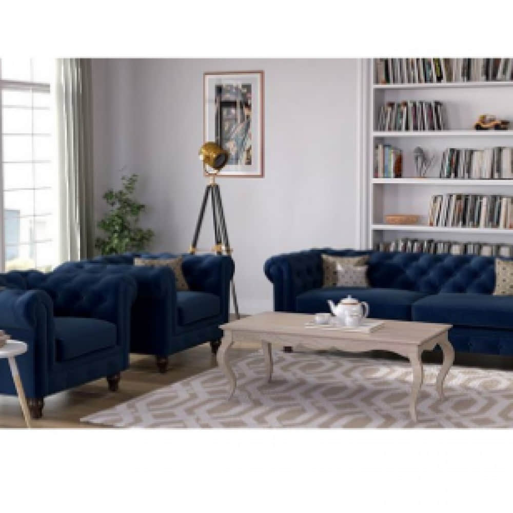 Ruwais Winchester Fabric Sofa (Cobalt Blue) - photo