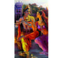 Radha Krishna Multicolor Tile - photo