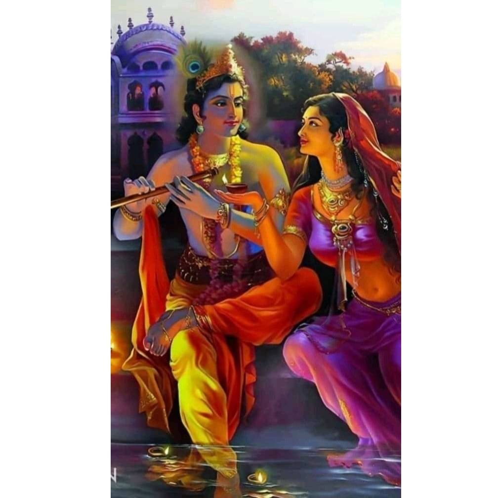 Radha Krishna Multicolor Tile