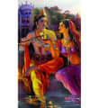 Radha Krishna Multicolor Tile - top_view