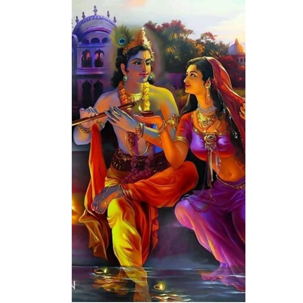 Radha Krishna Multicolor Tile