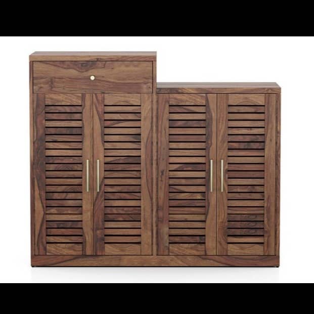 Walter Solid Wood Shoe Rack In Teak Finish